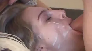 A slut is tied to bed and forced to blowjob